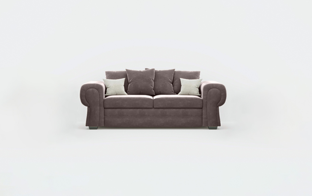 Durham Scatter Cushion Sofa -3 Seater -Wool-Grape