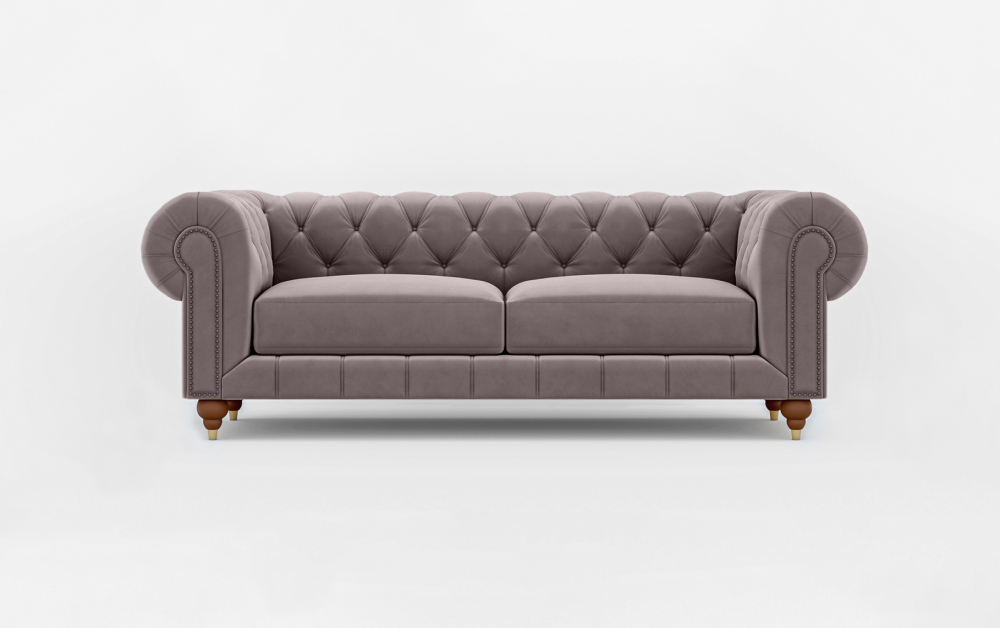 Dumfries Chesterfield Sofa-1 Seater -Velvet-Grape