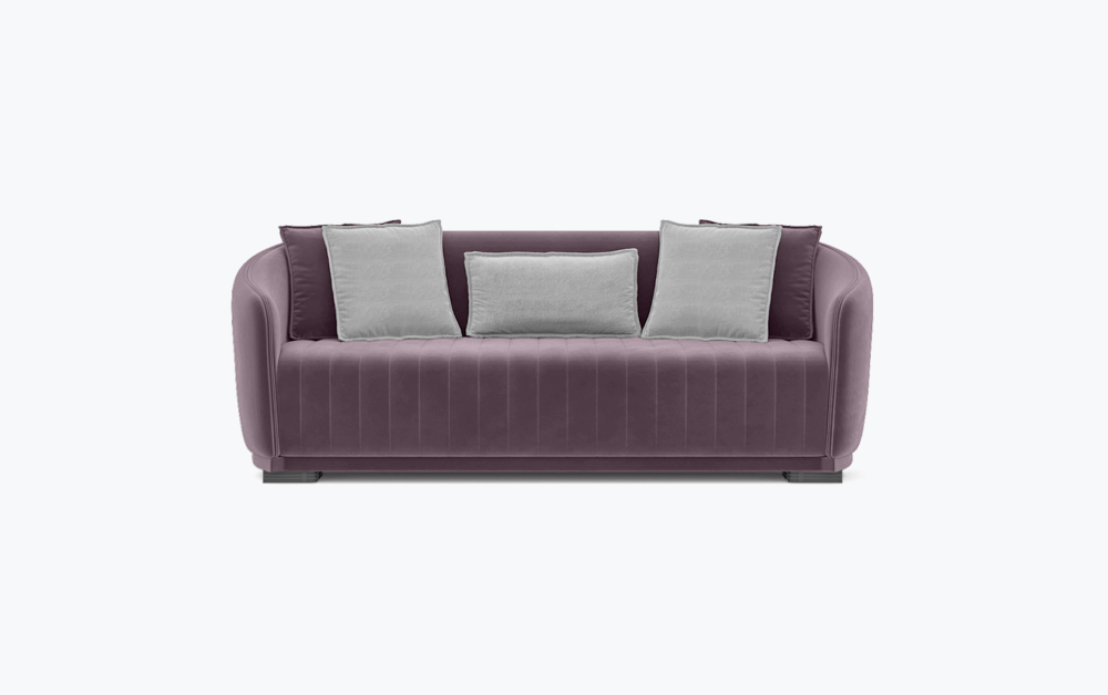 Exeter Luxury Sofa-3 Seater -Velvet-Grape