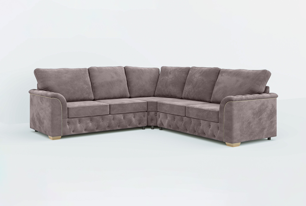 Coventry Club Corner Sofa-Velvet-Corner-Grape