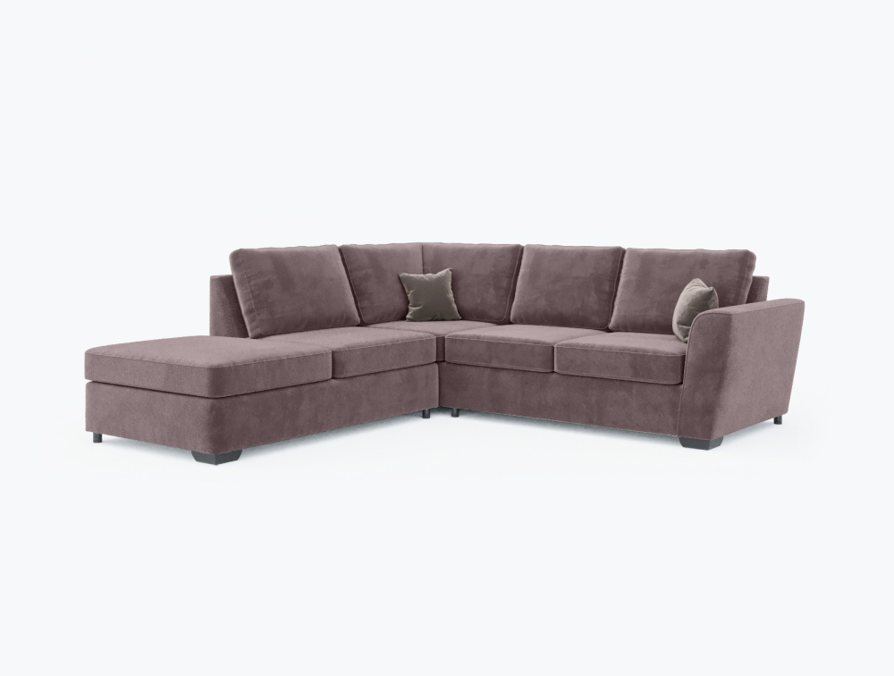 Salisbury Corner Sofa-Corner-Velvet-Grape