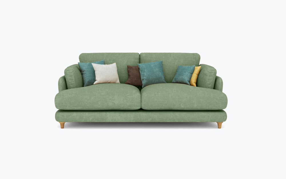 Fleecy Sofa-3 Seater -Velvet-Green