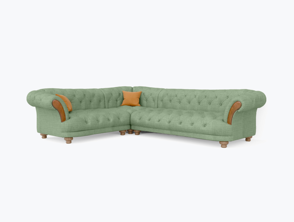 Worcester Sofa-Corner-Velvet-Green