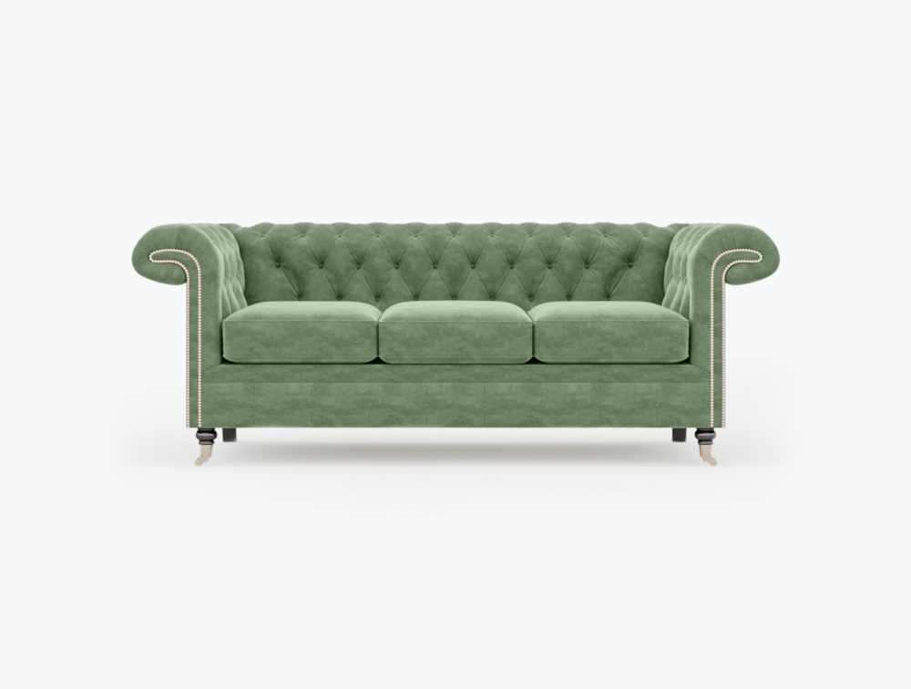 Nottingham Sofa-3 Seater -Velvet-Green