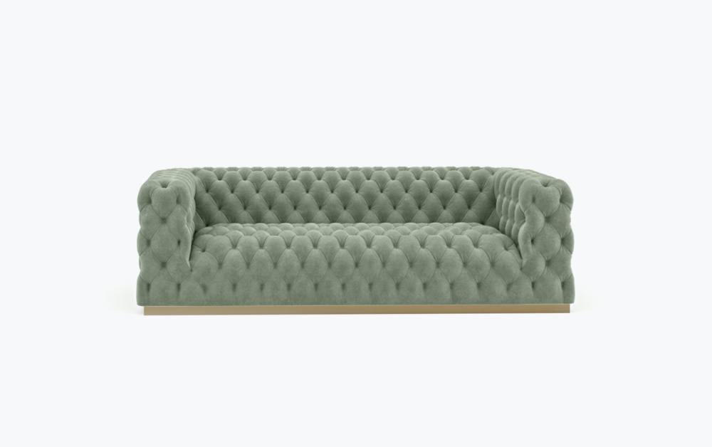 Frankfurt Chesterfield Sofa-3 Seater -Velvet-Light Green