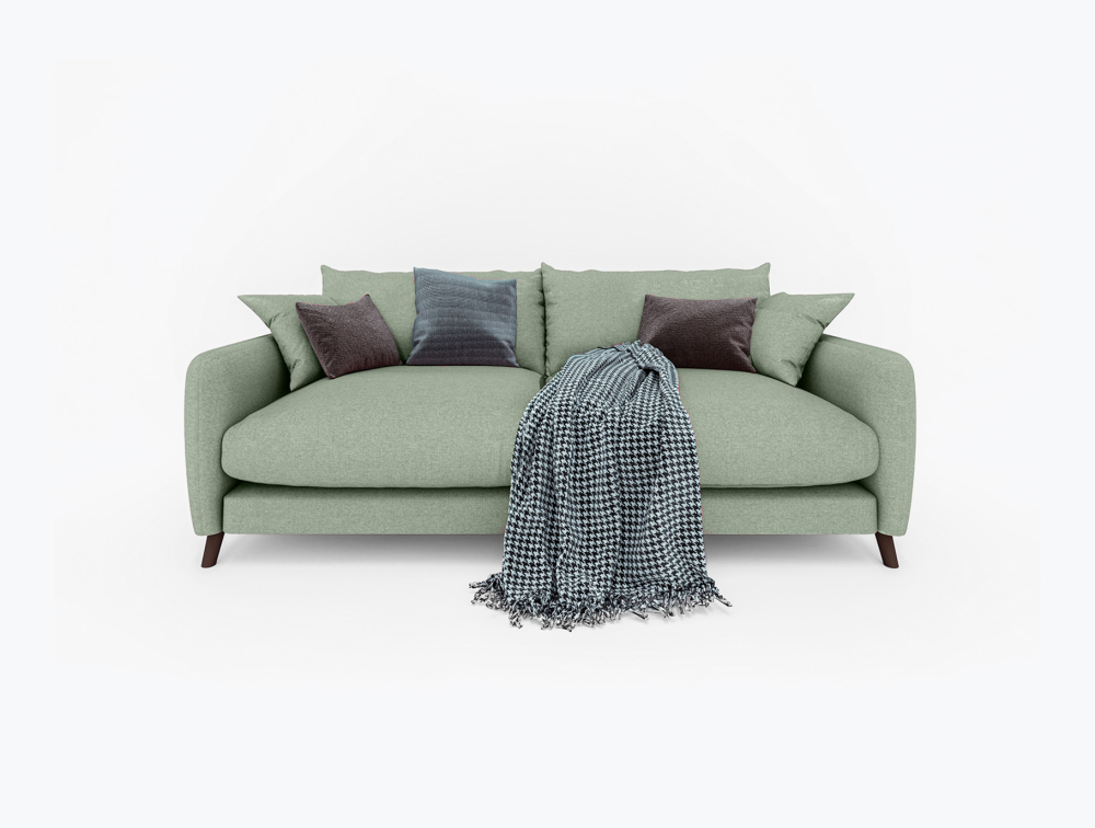 Slushy Sofa-3 Seater -Velvet-Light Green