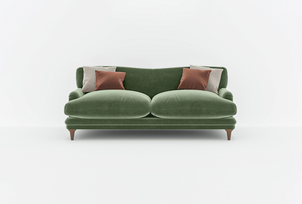 Atlanta Sofa-3 Seater -Velvet-Light Green