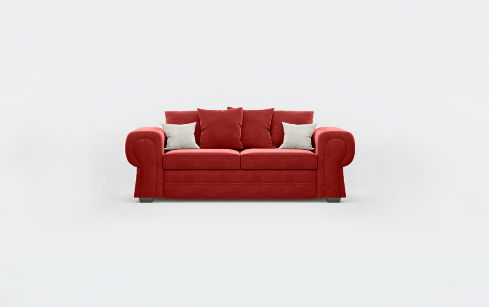 Durham Scatter Cushion Sofa -3 Seater -Wool-Maroon