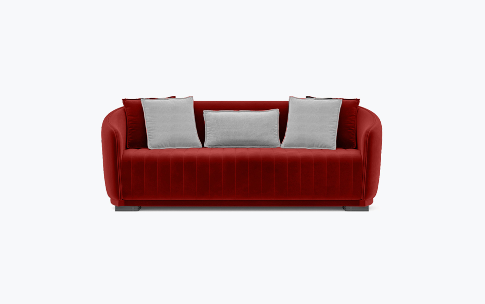 Exeter Luxury Sofa-3 Seater -Velvet-Maroon