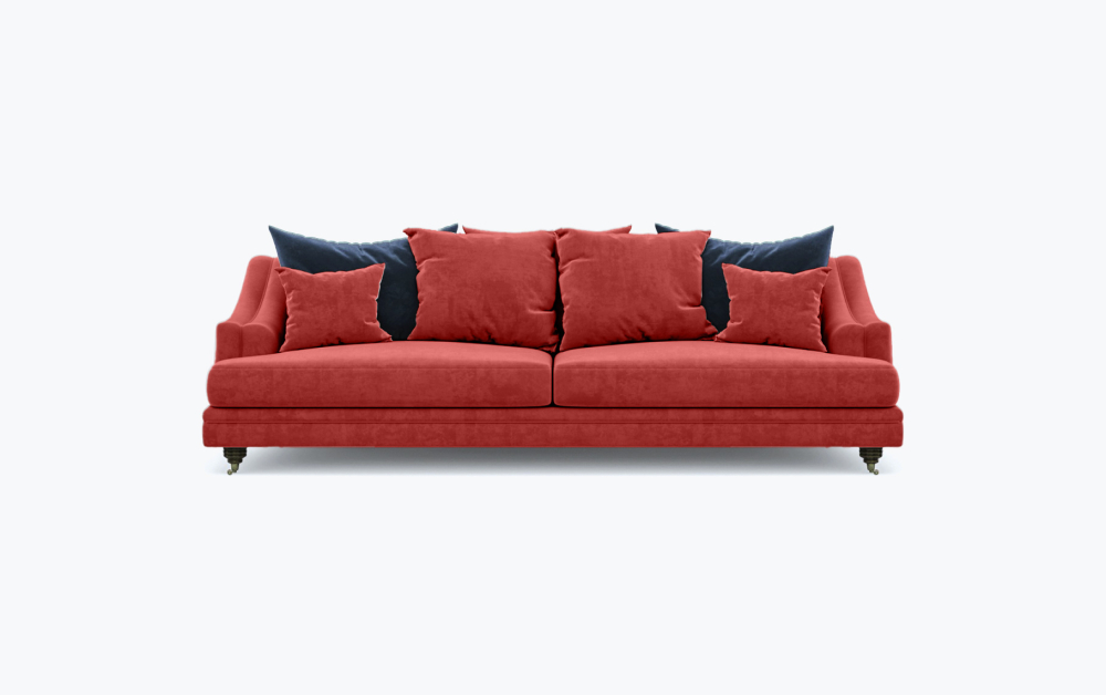 Edinburgh Scattered Sofa-3 Seater -Wool-Maroon