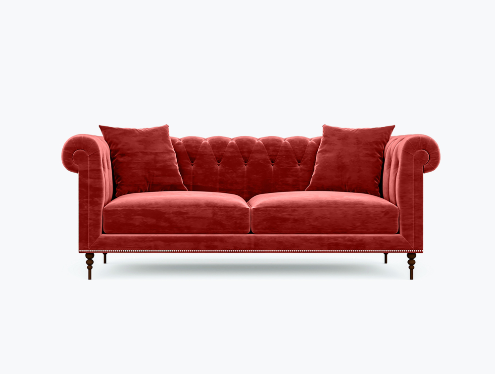 Phoenix Sofa-3 Seater -Wool-Maroon