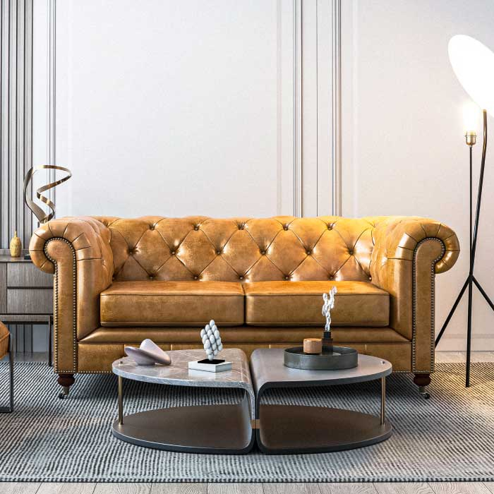 Morrilton Chesterfield Leather Sofa