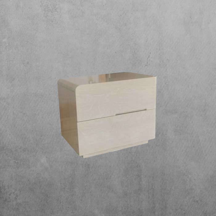 Moscow Glossy Twin Cream Night Stand