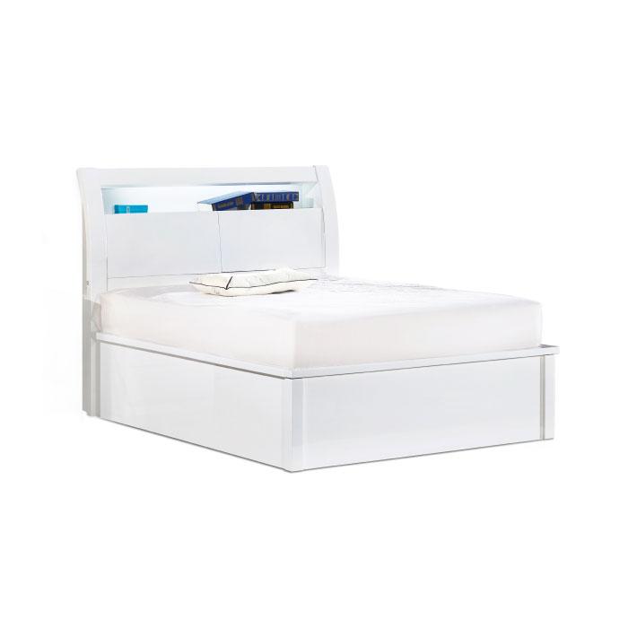 Moscow Glossy White Bed