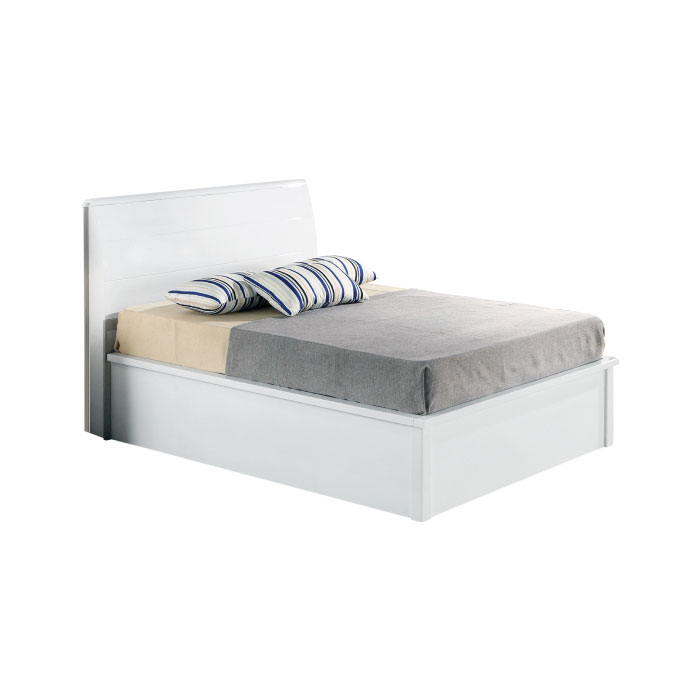 Moscow Slim Bed-Single-Glossy Light-Grey
