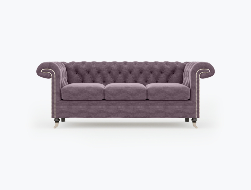 Nottingham Sofa-3 Seater -Velvet-Mauve