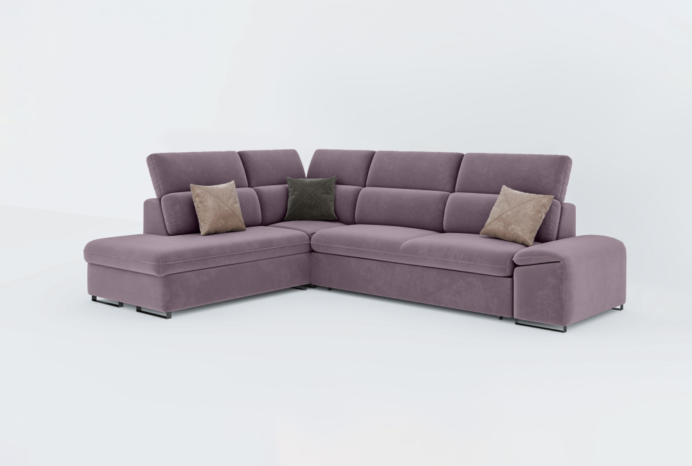 Chelmsford Sofa Combed With Storage -Velvet-Mauve