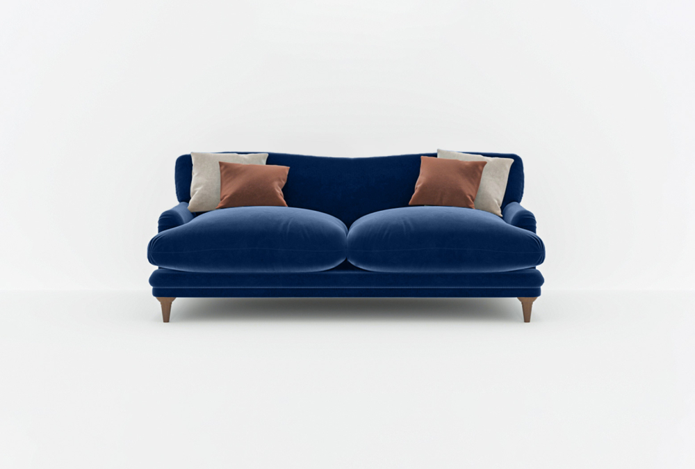 Atlanta Sofa-3 Seater -Velvet-Navy Blue