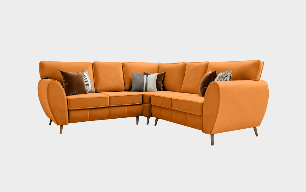 Derby Classic Sofa-corner-Velvet-Orange