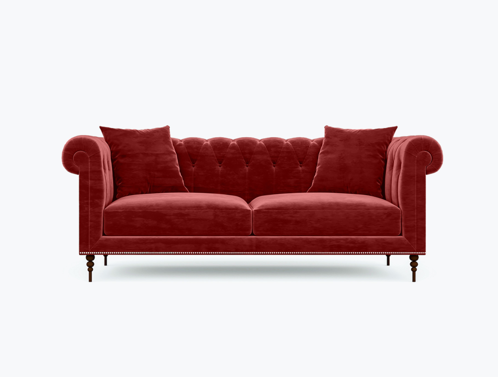 Phoenix Sofa-1 Seater -Wool-Red