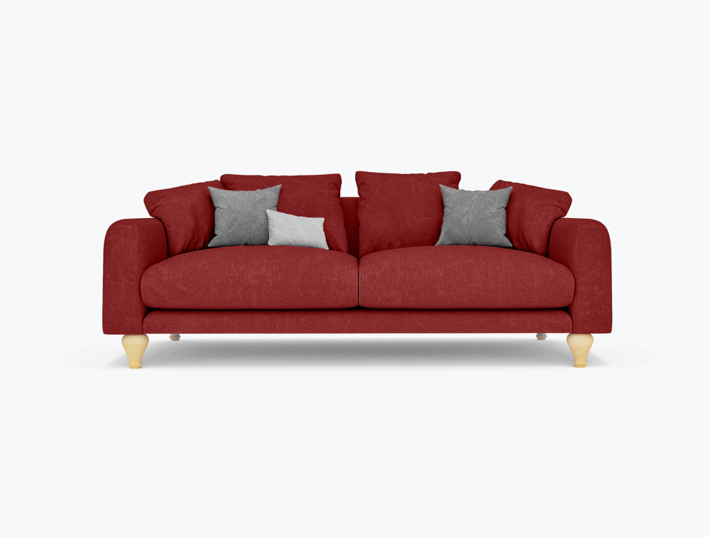 Swampy Sofa-1 Seater -Velvet-Red