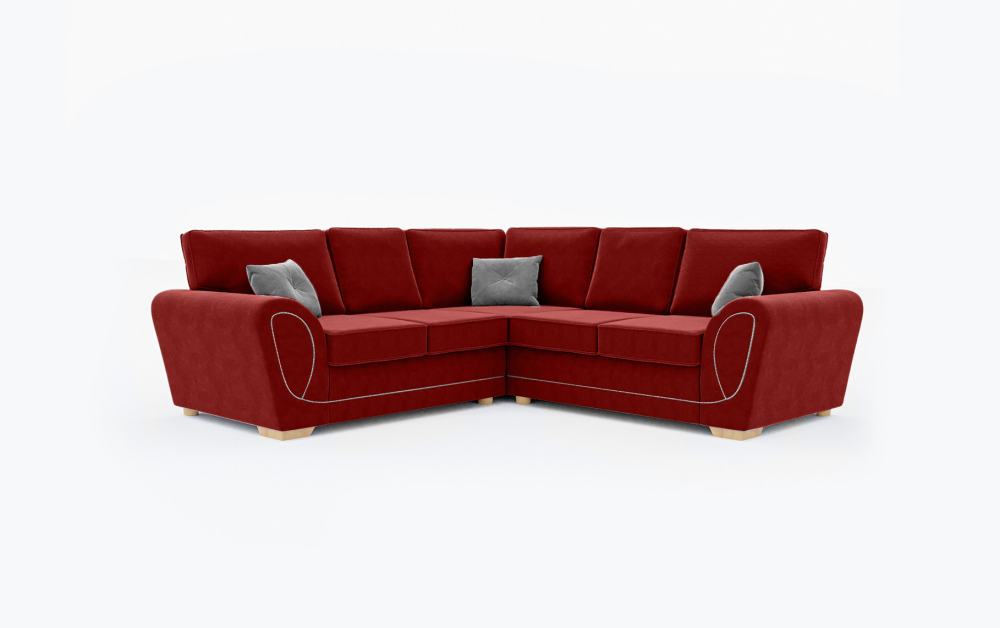 Kensington Corner Sofa-Corner-Wool-Red