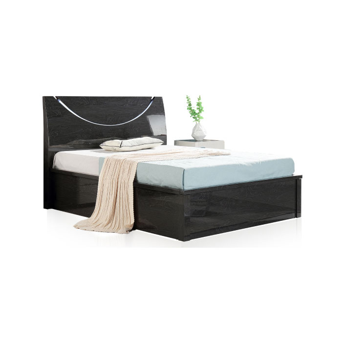 River Black Bed-Single-Glossy Twin Grey