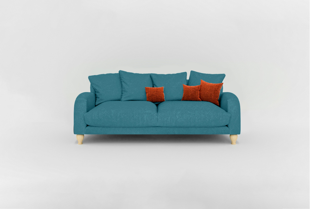 Boston Sofa-3 Seater -Velvet-Turkish Blue