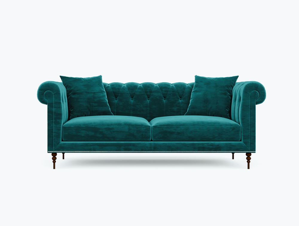 Phoenix Sofa-3 Seater -Wool-Turkish Blue