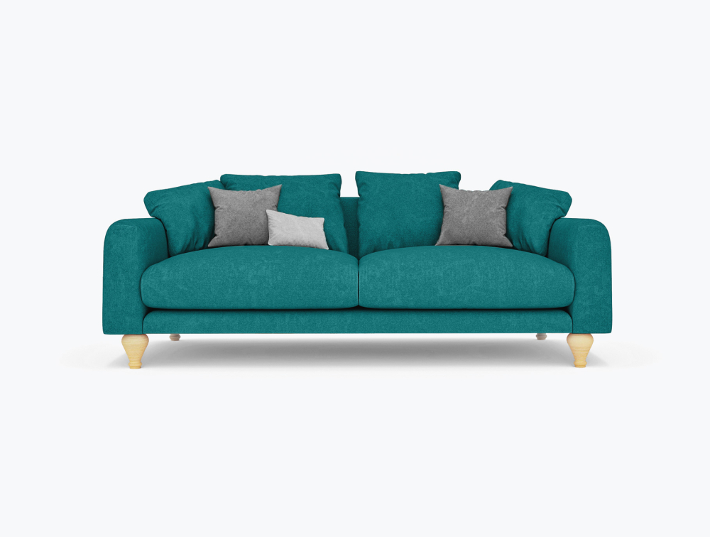 Swampy Sofa-1 Seater -Velvet-Turkish Blue