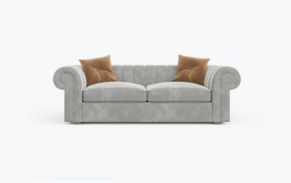 Hereford Chesterfield Sofa-3 Seater -Wool-White