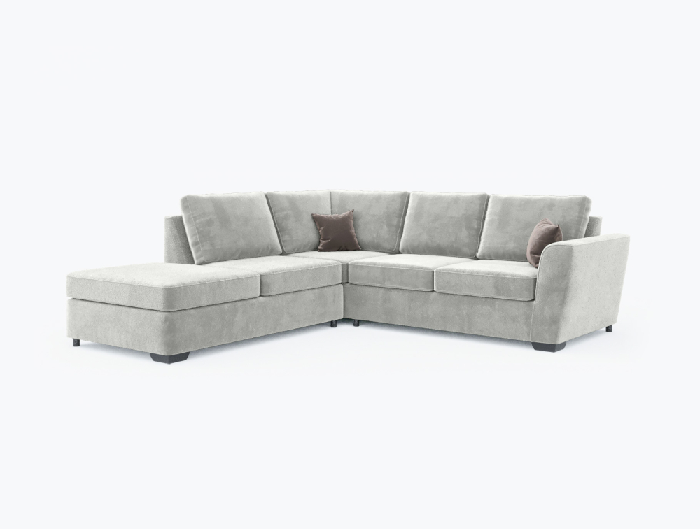 Salisbury Corner Sofa-Corner-Velvet-White
