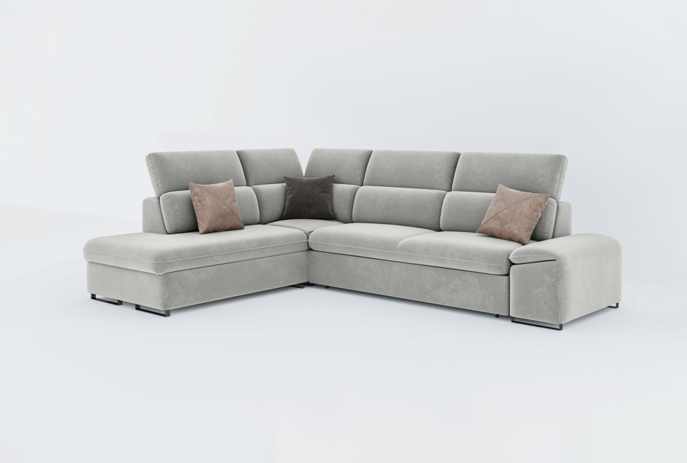 Chelmsford Sofa Combed With Storage -Velvet-White