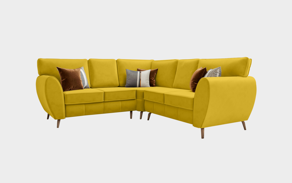 Derby Classic Sofa-corner-Velvet-Yellow