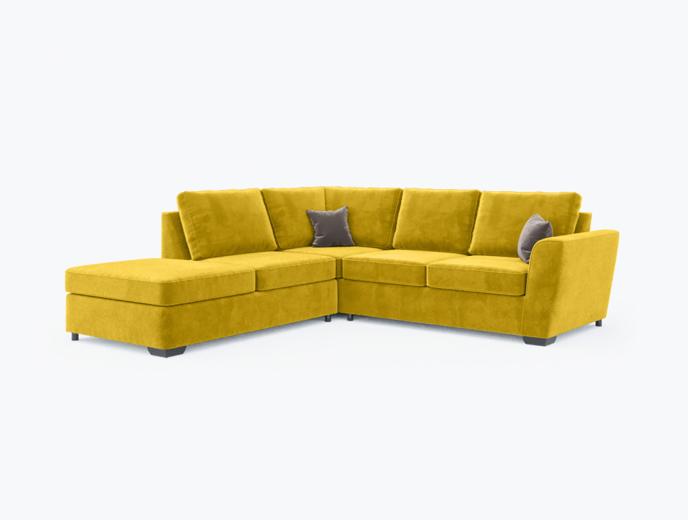 Salisbury Corner Sofa-Corner-Velvet-Yellow